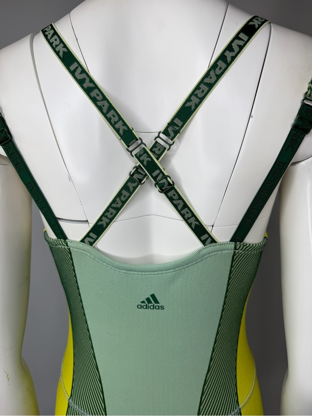 Adidas x IVY PARK Compression Bodysuit Catsuit Jumpsuit Green Yellow Women’s S - Picture 7 of 9